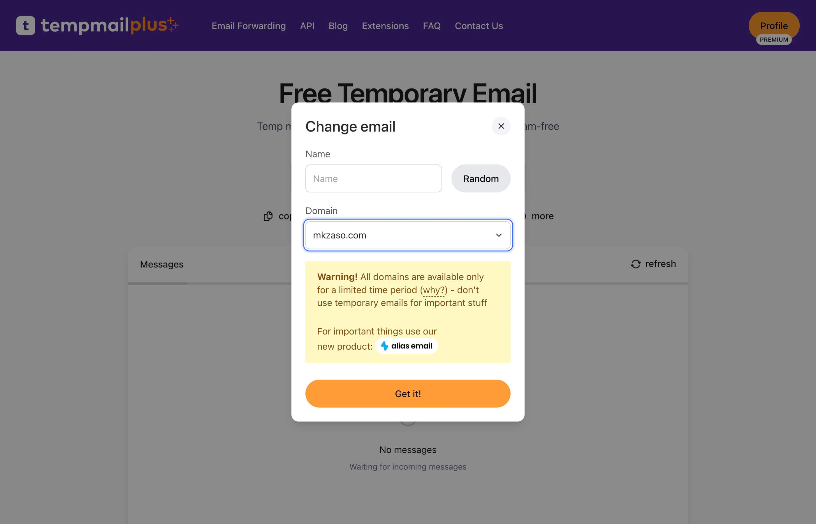 All domains popup