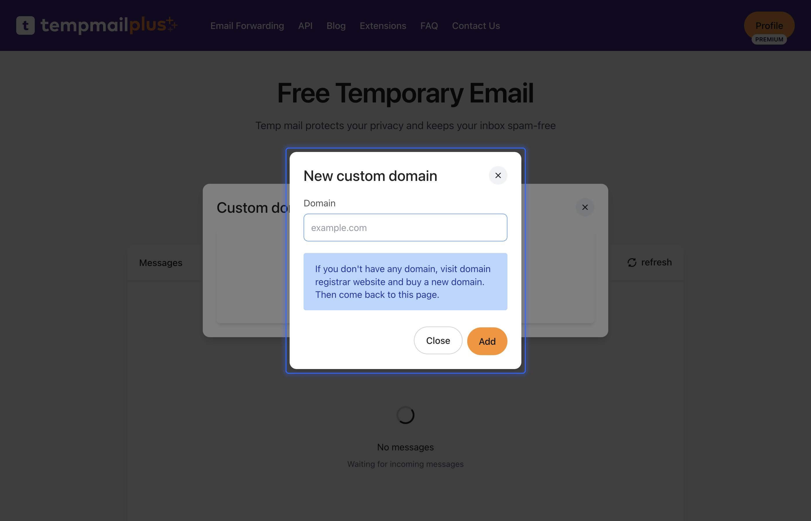 Add your domain name